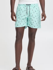 Blend Blue Penguin Print Swim Shorts - Image 1 of 6