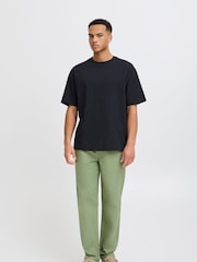Blend Green Regular Fit Linen Mix Trousers - Image 2 of 5