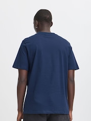 Blend Navy Embroidered Short Sleeve  100% Cotton T-Shirt - Image 2 of 5