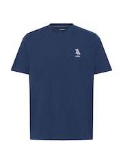 Blend Navy Embroidered Short Sleeve  100% Cotton T-Shirt - Image 5 of 5