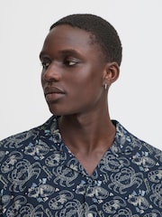 Blend Blue Crab Print Resort Short Sleeve Shirt - Image 3 of 5