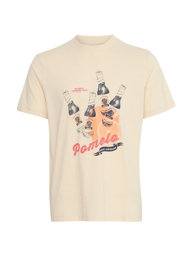 Blend Cream Printed Short Sleeve 100% Cotton T-Shirt - Image 5 of 5
