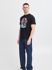 Blend Black Surfer Printed Short Sleeve 100% Cotton T-Shirt - Image 3 of 5