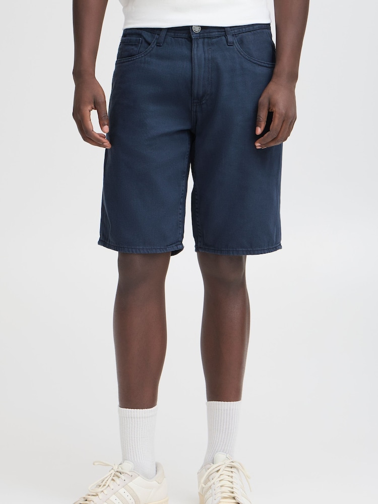 Blend Navy Regular Fit Woven 100% Cotton Shorts - Image 1 of 4