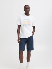 Blend Navy Regular Fit Woven 100% Cotton Shorts - Image 4 of 4
