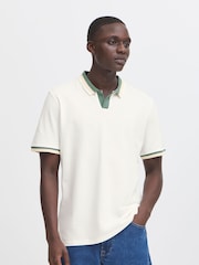 Weiß - Blend Resort Short Sleeve 100% Cotton Polo Shirt - Bild 1 von 5
