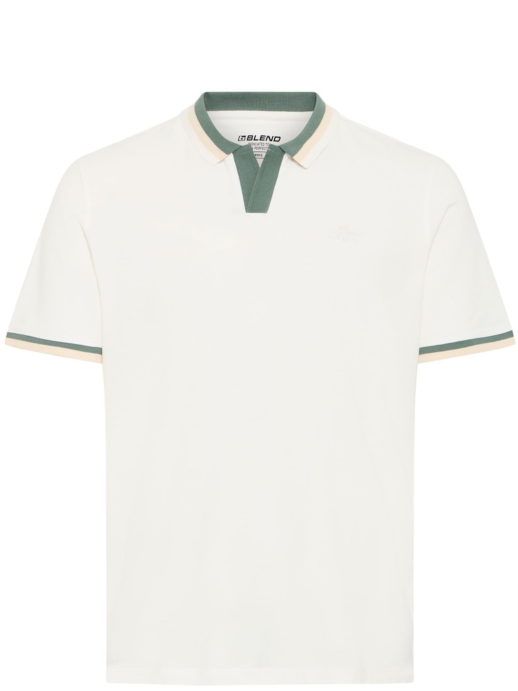 Weiß - Blend Resort Short Sleeve 100% Cotton Polo Shirt - Bild 5 von 5