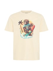 Blend Cream Surfer Printed Short Sleeve 100% Cotton T-Shirt - Image 5 of 5