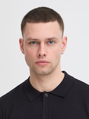 Blend Black Knitted Short Sleeve 100% Cotton Shirt - Image 3 of 5