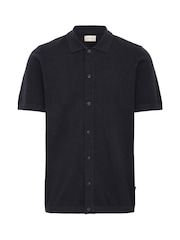 Blend Black Knitted Short Sleeve 100% Cotton Shirt - Image 5 of 5
