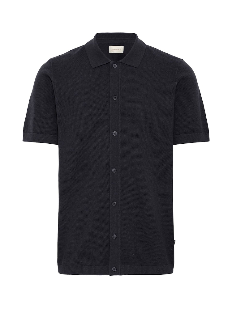 Blend Black Knitted Short Sleeve 100% Cotton Shirt - Image 5 of 5