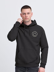 Blend Black Chest Print Hooded Sweatshirt - Image 1 of 5