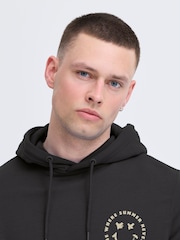 Blend Black Chest Print Hooded Sweatshirt - Image 3 of 5