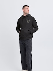Blend Black Chest Print Hooded Sweatshirt - Image 4 of 5