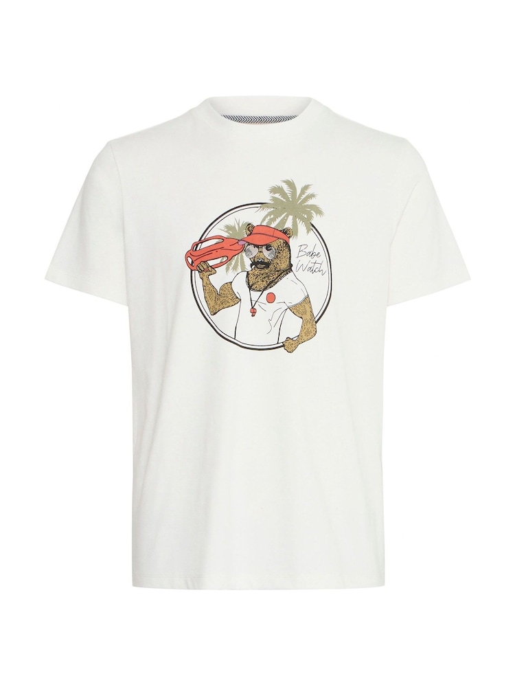 Blend White Bear Printed Short Sleeve T-Shirt - Image 5 of 5 Blend White Bear Printed Short Sleeve T-Shirt - Image 5 of 5