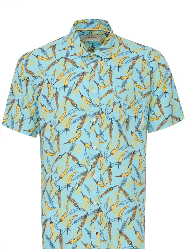 Blend Blue Sand Chilli Print Short Sleeve Shirt - Image 5 of 5