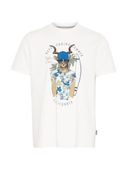 Blend White Deer Sloth Printed Short Sleeve 100% Cotton T-Shirt - Image 5 of 5