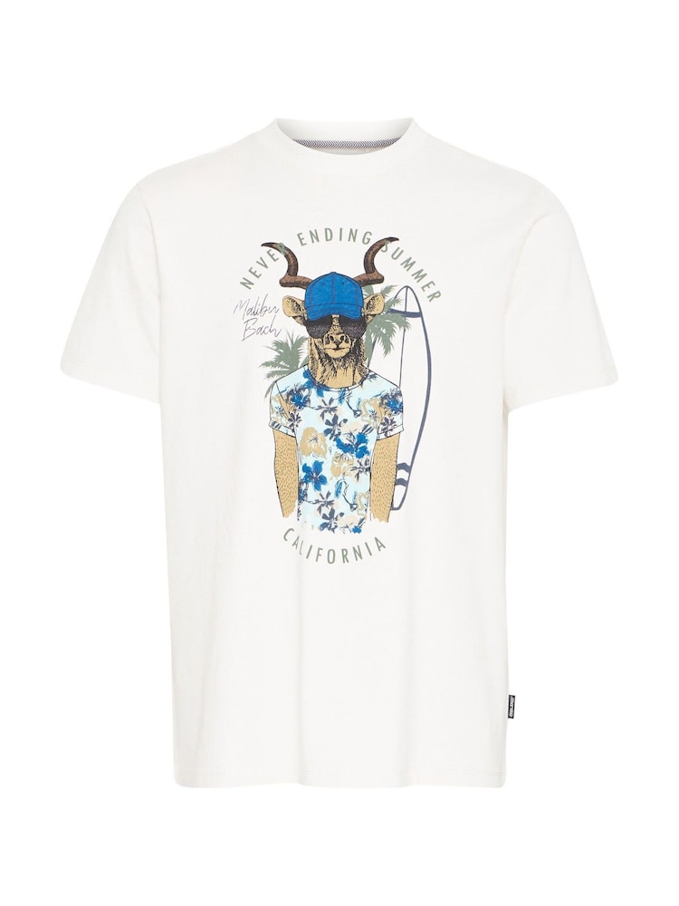 Blend White Deer Printed Short Sleeve T-Shirt - Image 5 of 5 Blend White Deer Printed Short Sleeve T-Shirt - Image 5 of 5