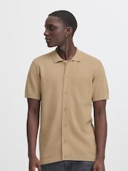 Blend Natural Knitted Short Sleeve 100% Cotton Shirt - Image 1 of 5