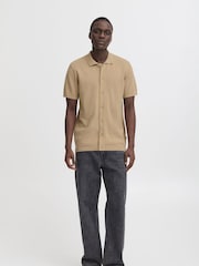 Blend Natural Knitted Short Sleeve 100% Cotton Shirt - Image 4 of 5