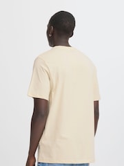 Blend Cream Embroidered Short Sleeve  100% Cotton T-Shirt - Image 2 of 5