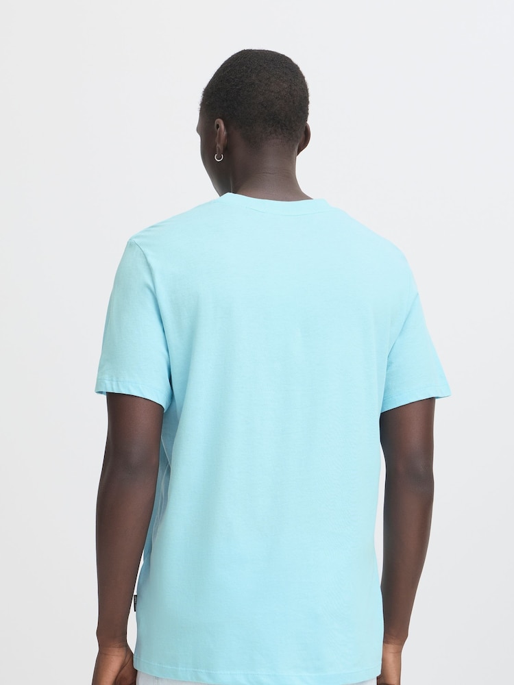 Blend Blue Printed Short Sleeve 100% Cotton T-Shirt - Image 2 of 5