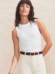 Ro&Zo White Rib Tank Top - Image 1 of 4