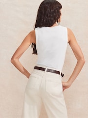 Ro&Zo White Rib Tank Top - Image 4 of 4