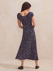 Ro&Zo Blue Gathered Neckline Midi Dress - Image 4 of 4