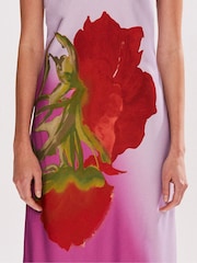 Ro&Zo Pink Petite Margot Rose Print Halter Neck Dress - Image 3 of 3
