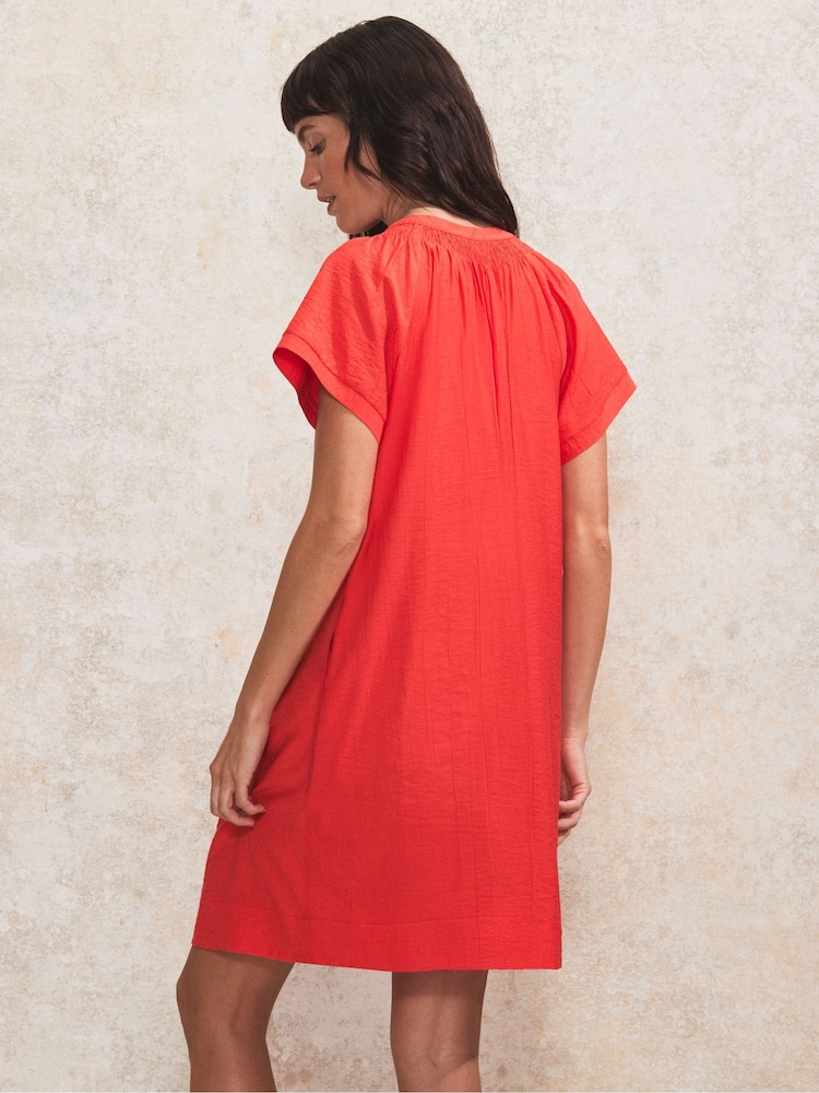 Ro&Zo Red Gathered Neck Short Dress - Image 5 of 5