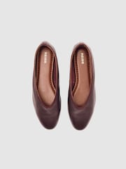 Reiss Oxblood Dina Nappa Leather Ballet Flats - Image 2 of 4