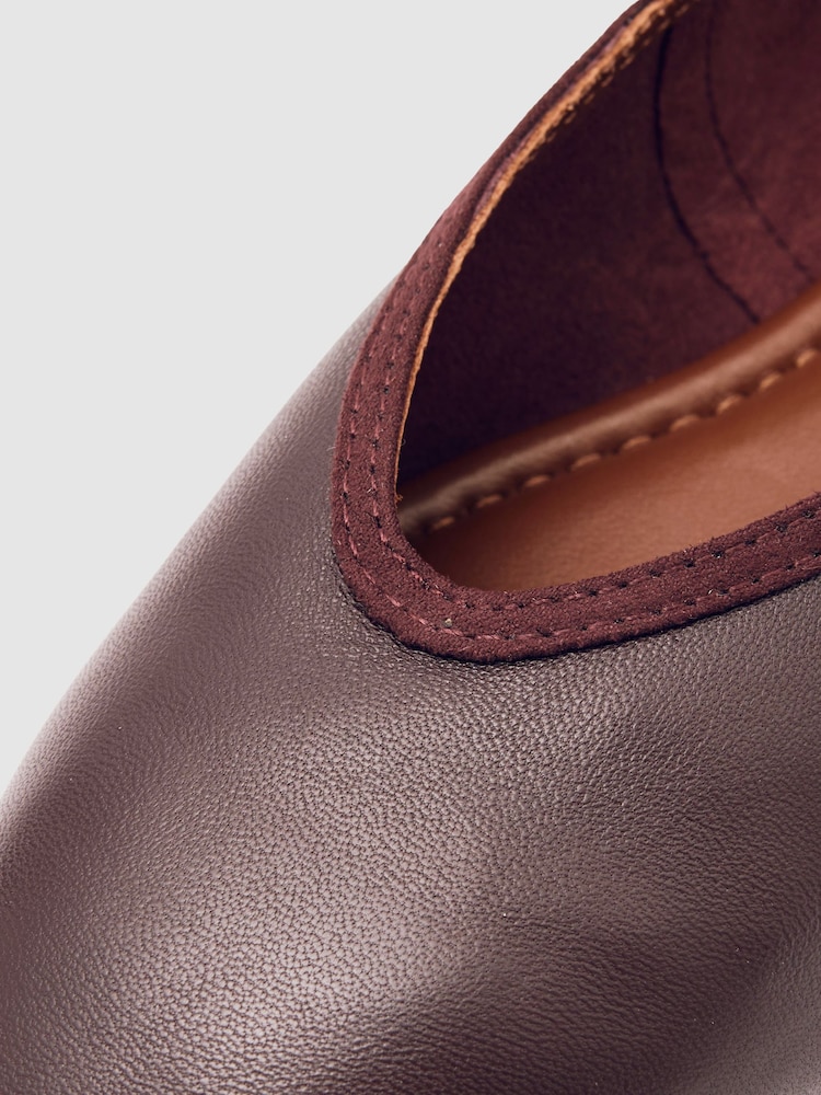 Reiss Oxblood Dina Nappa Leather Ballet Flats - Image 4 of 4