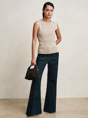 Reiss Neutral Nina Wool-Blend Necklace-Trim Knitted Vest - Image 3 of 6