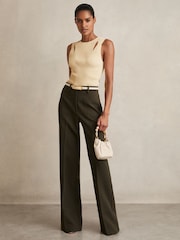 Reiss Cream Rhylee Cut-Out Rib-Knit Vest - Image 3 of 6