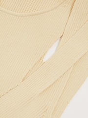 Reiss Cream Rhylee Cut-Out Rib-Knit Vest - Image 6 of 6