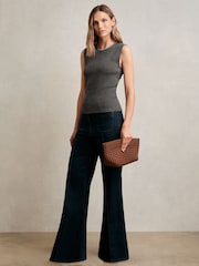 Вязаная майка из шерсти и Blend с отделкой ожерельем Reiss Nina - Image 3 of 7