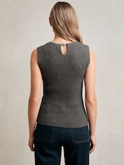 Вязаная майка из шерсти и Blend с отделкой ожерельем Reiss Nina - Image 6 of 7