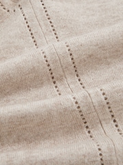 Reiss Oatmeal Neutral Anya Wool-Blend Open-Stitch Jumper with Cashmere - Image 5 of 5