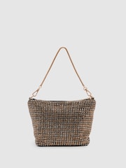 Reiss Gold Leah Crystal Bracelet Pouch Bag - Image 4 of 6