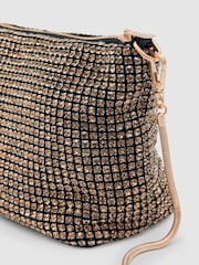 Reiss Gold Leah Crystal Bracelet Pouch Bag - Image 5 of 6