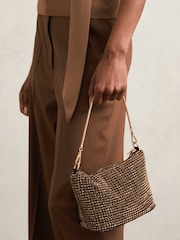 Reiss Gold Leah Crystal Bracelet Pouch Bag - Image 6 of 6
