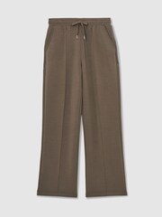 Reiss Khaki Green Jemma Modal Blend Interlock Wide Leg Joggers - Image 2 of 6