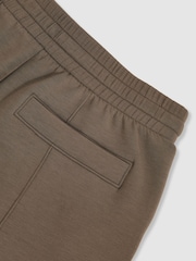 Reiss Khaki Green Jemma Modal Blend Interlock Wide Leg Joggers - Image 5 of 6