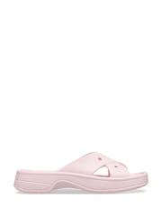Crocs Pink Classic Cross Strap Sandals - Image 1 of 5