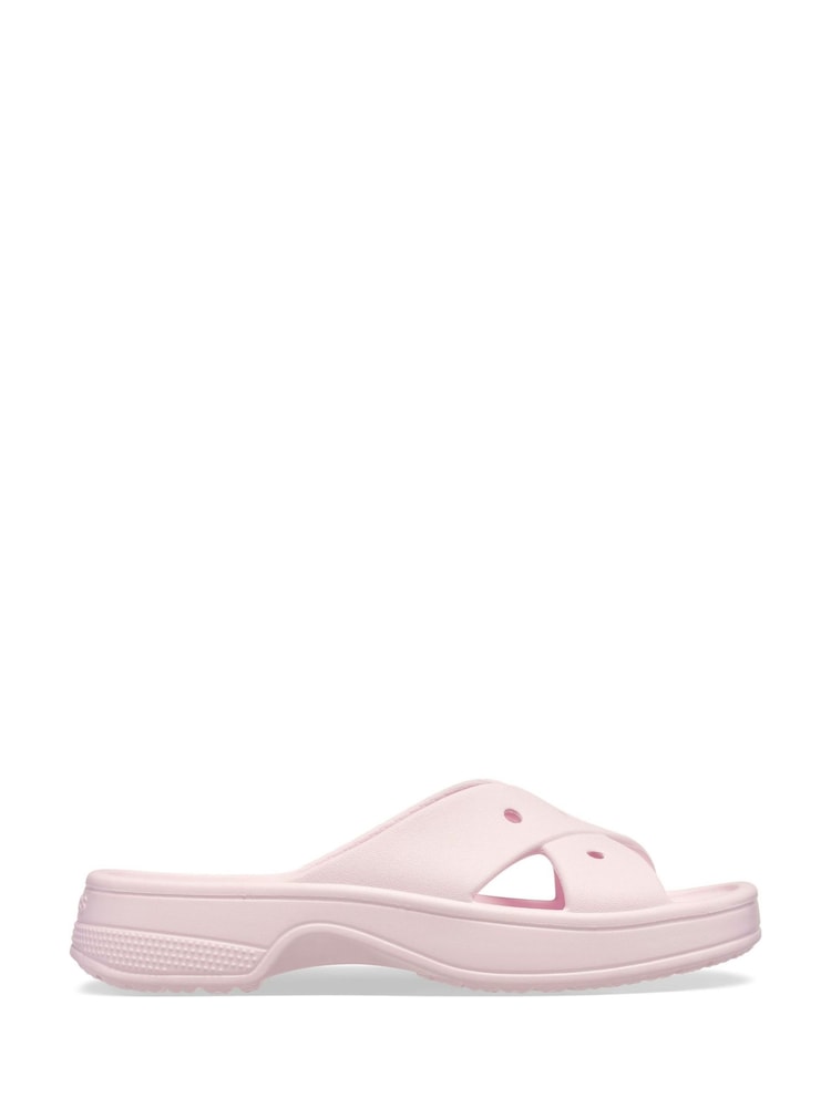 Crocs Pink Classic Cross Strap Sandals - Image 1 of 5