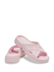 Crocs Pink Classic Cross Strap Sandals - Image 3 of 5