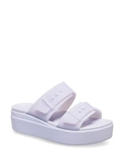 Crocs Purple Brooklyn Buckle Low Wedge Sandals - Image 2 of 5
