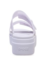Crocs Purple Brooklyn Buckle Low Wedge Sandals - Image 4 of 5