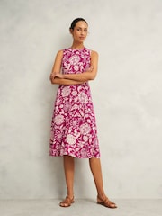 Hobbs Pink Marylise Jersey Dress - Image 1 of 4